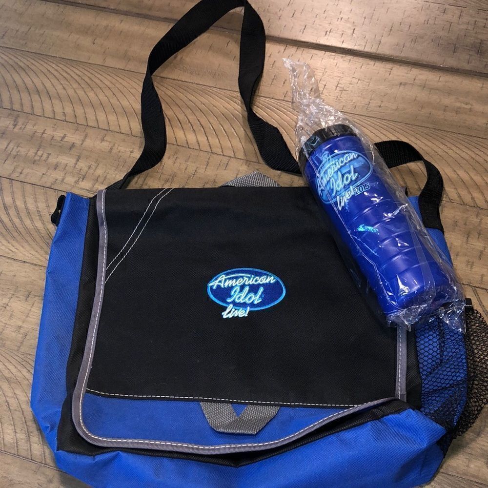 American 🇺🇸 Idol Live Messenger Bag & Water 💧 Bottle NEW SWAG from 2015 Fun!